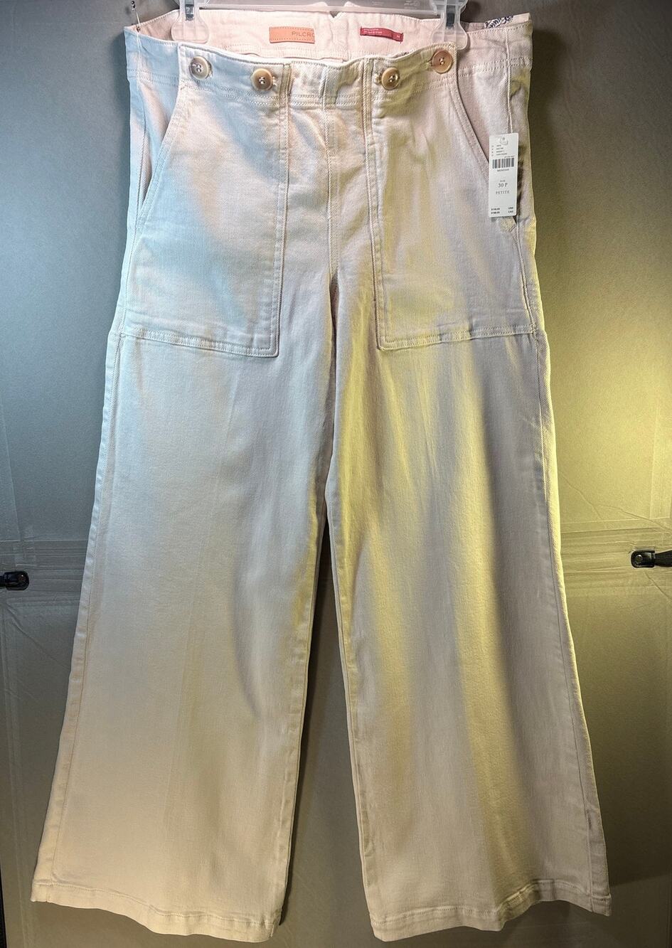 Anthropologie NWT Pilcro Wide Leg off White Jean. Size 30P